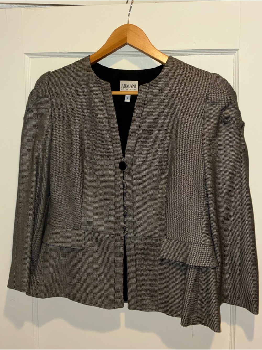 Armani Collezioni Charcoal Gray Women's Tailored Blazer